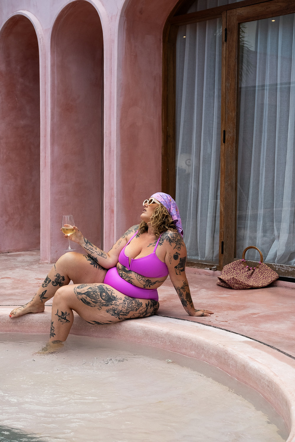 The Cherry Bottom in Pink by Jinx the Label. Ethically handmade in Bali with a flattering high leg fit, premium comfort and inclusive sizing.