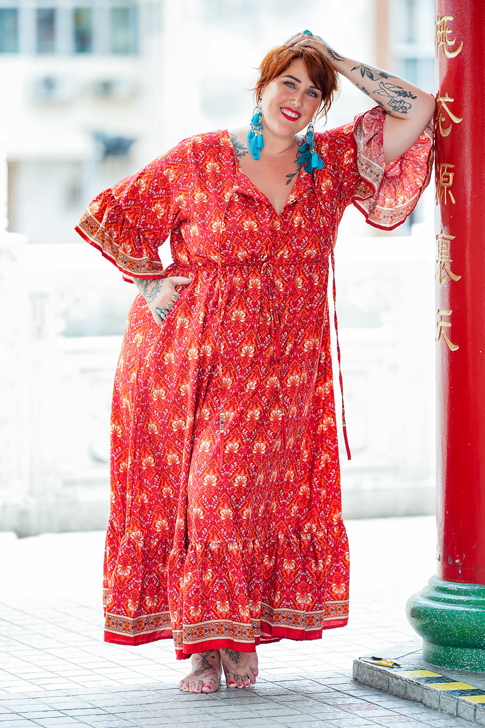 Daisy Lou Maxi Dress - Candy Red by Jinx the Label
