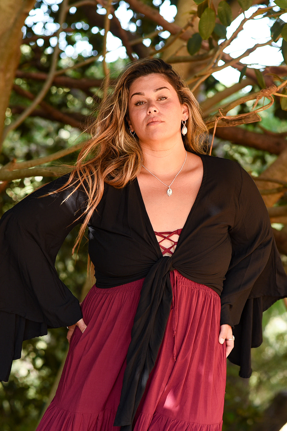 Druid Wrap Top - Black by Jinx the Label
