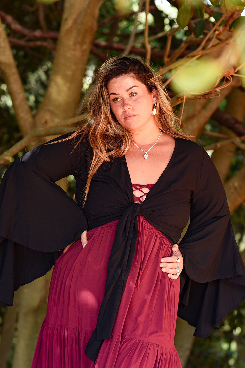 Druid Wrap Top - Black by Jinx the Label
