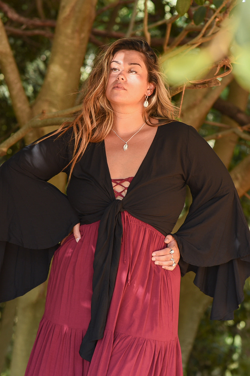 Druid Wrap Top - Black by Jinx the Label