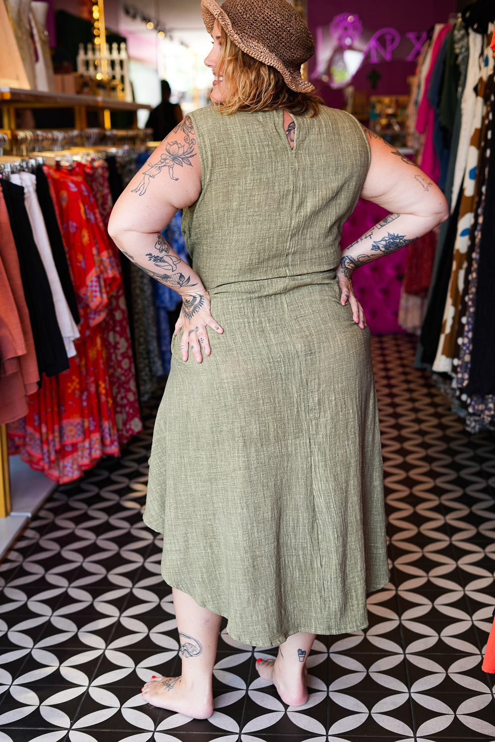 Elowen Dress in Sage by Jinx the Label