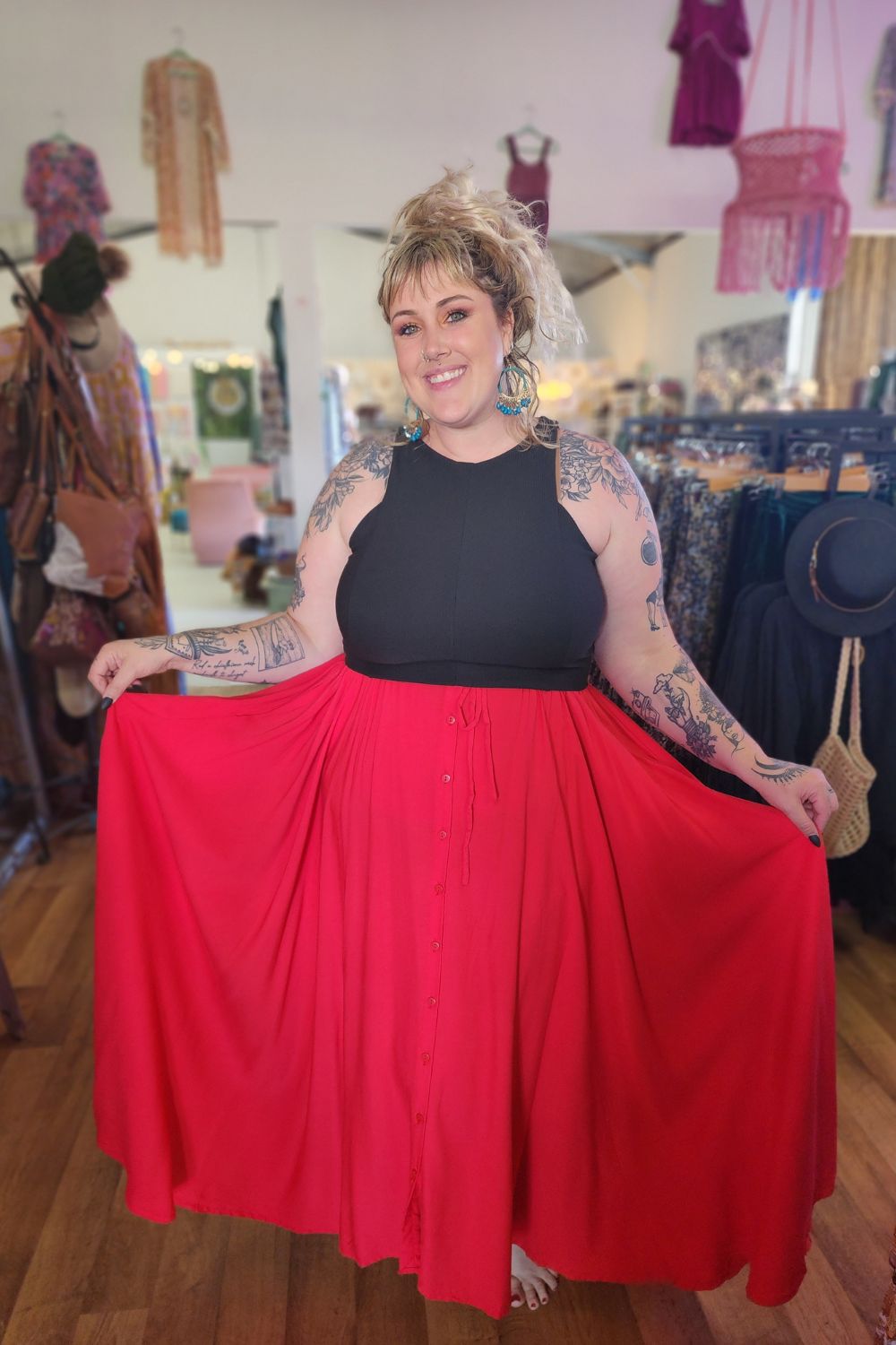 Fae Maxi Skirt - Coral Red by Jinx the Label