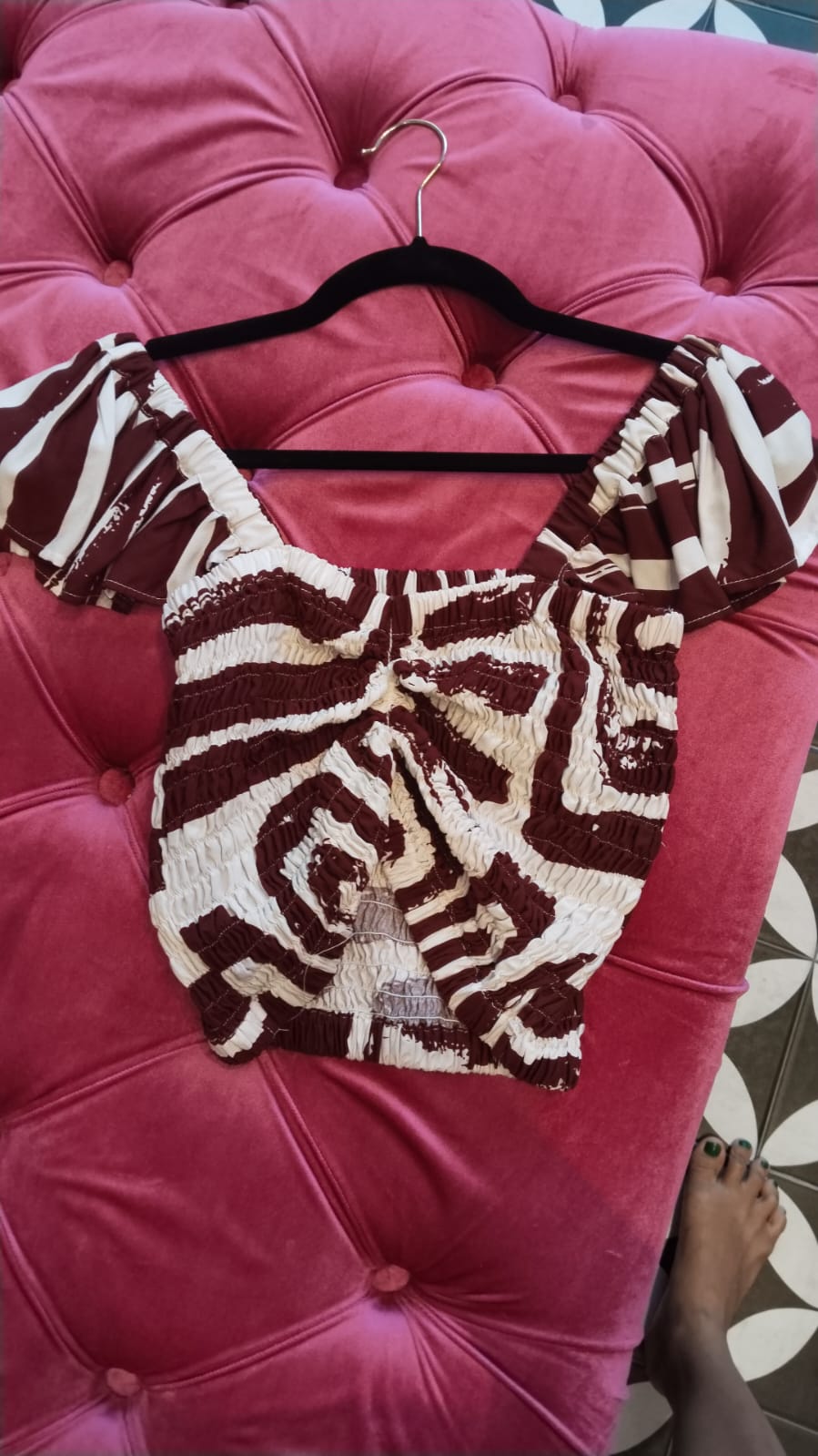 Lexi Crop Top - Abstract Brown by Jinx the Label