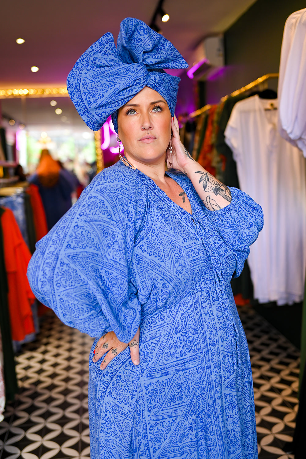 French Turban - Blue Curacao by Jinx the Label