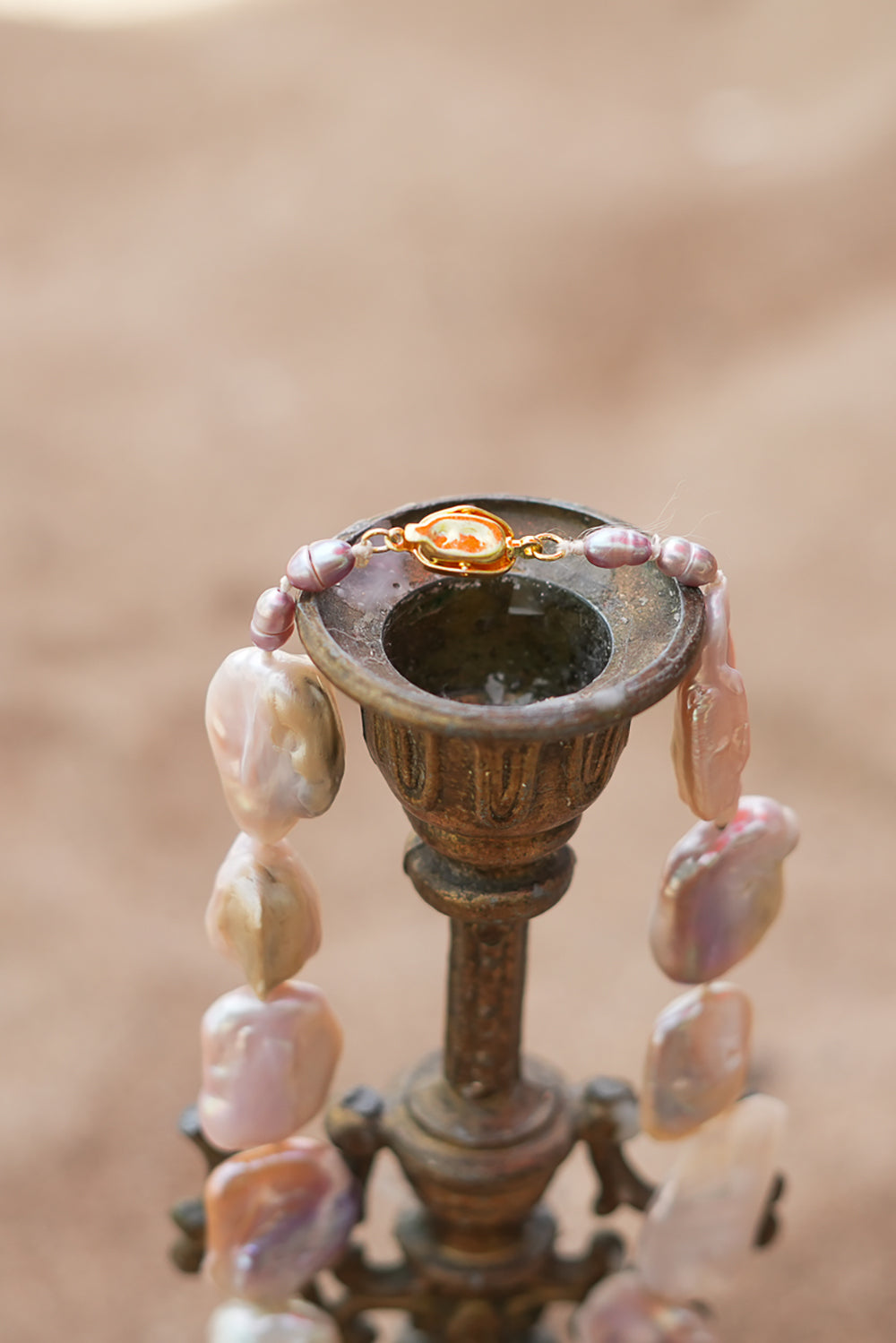 Discover the Ocean Relic Necklace in Wild Pearl, crafted with large freeform natural pearls, each uniquely shaped by nature. Earth Altering by Jinx the Label.