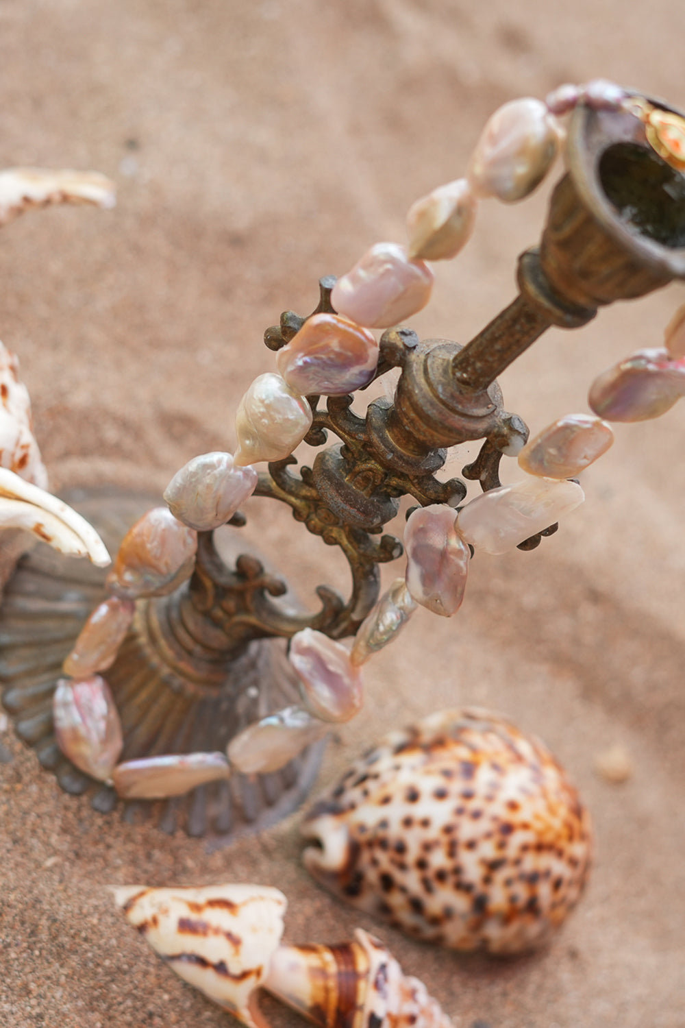 Discover the Ocean Relic Necklace in Wild Pearl, crafted with large freeform natural pearls, each uniquely shaped by nature. Earth Altering by Jinx the Label.