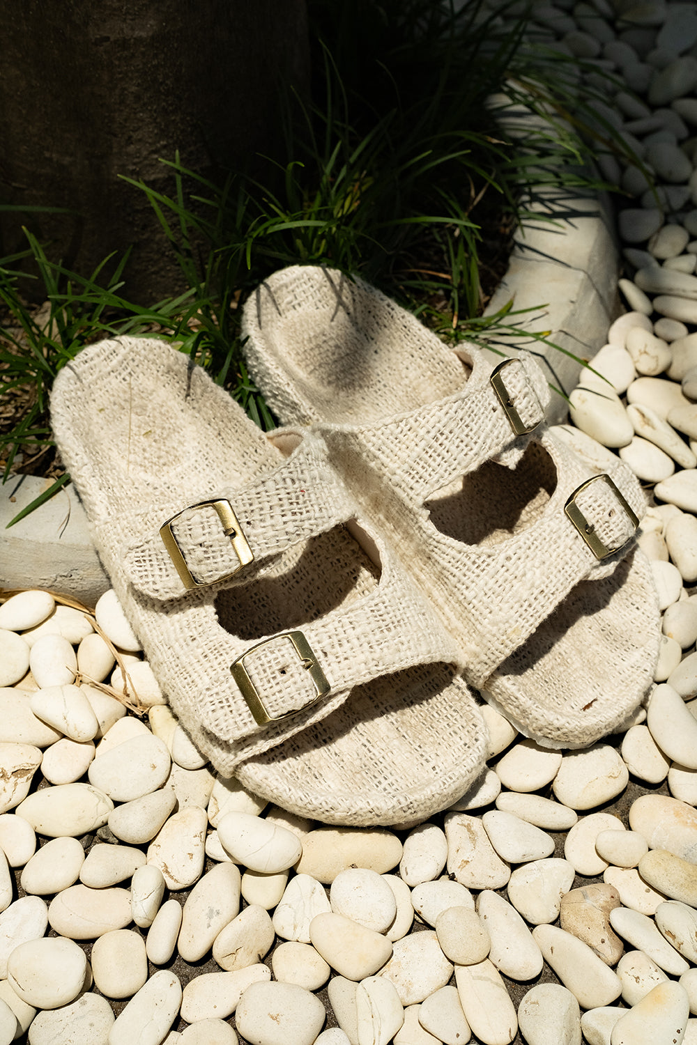 Footwear by Jinx the Label, the Woven Slides in Natural