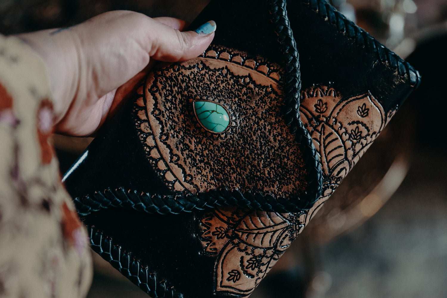 Black Dahlia Gorgeous leather clutch