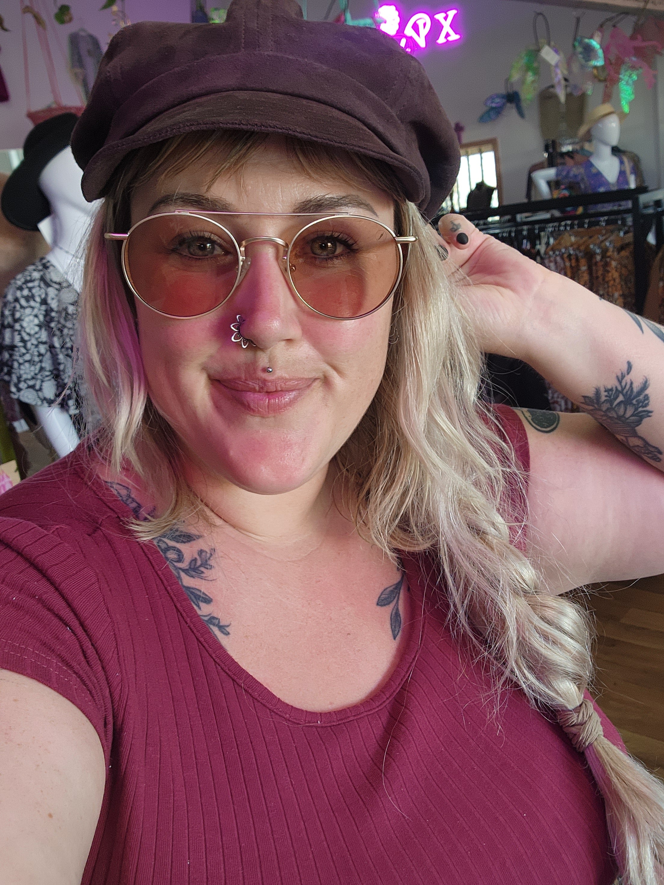 Leather baker boy hat Jinx the Label