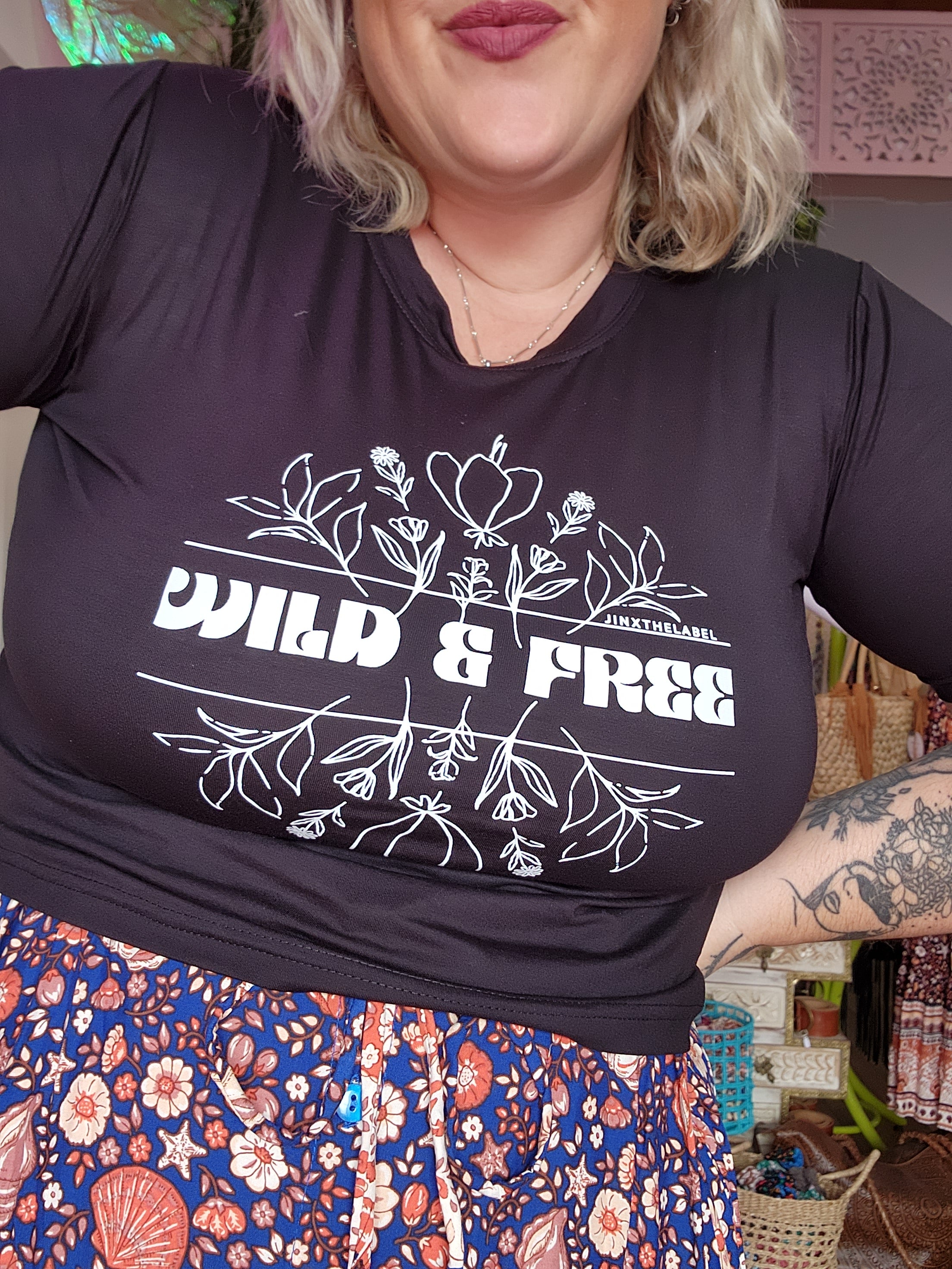 Wild and free crop tee