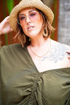 Amanda Dress - Olive - By Jinx the Label
