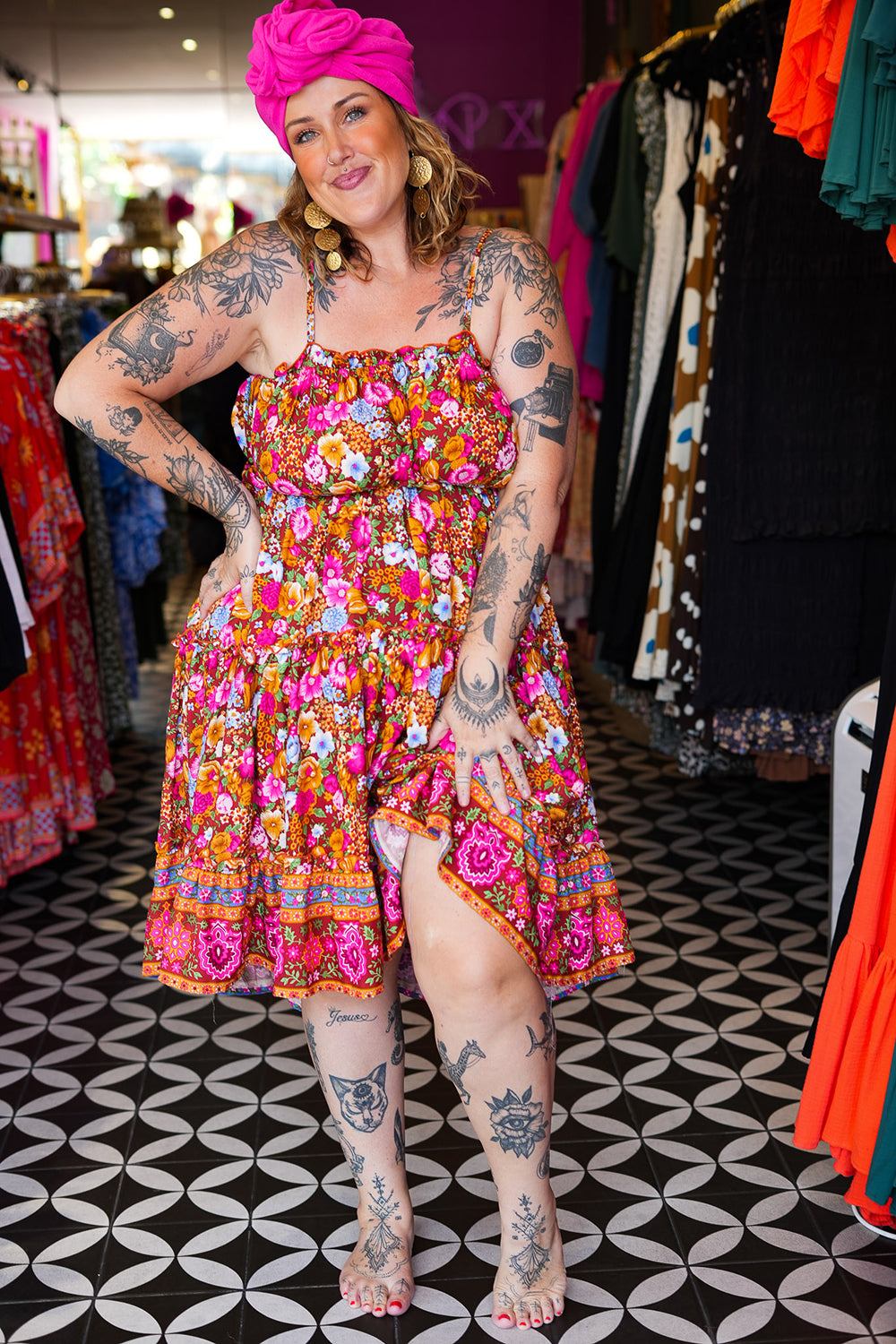 Amara Mini Dress in Flower Power Garden by Jinx the Label