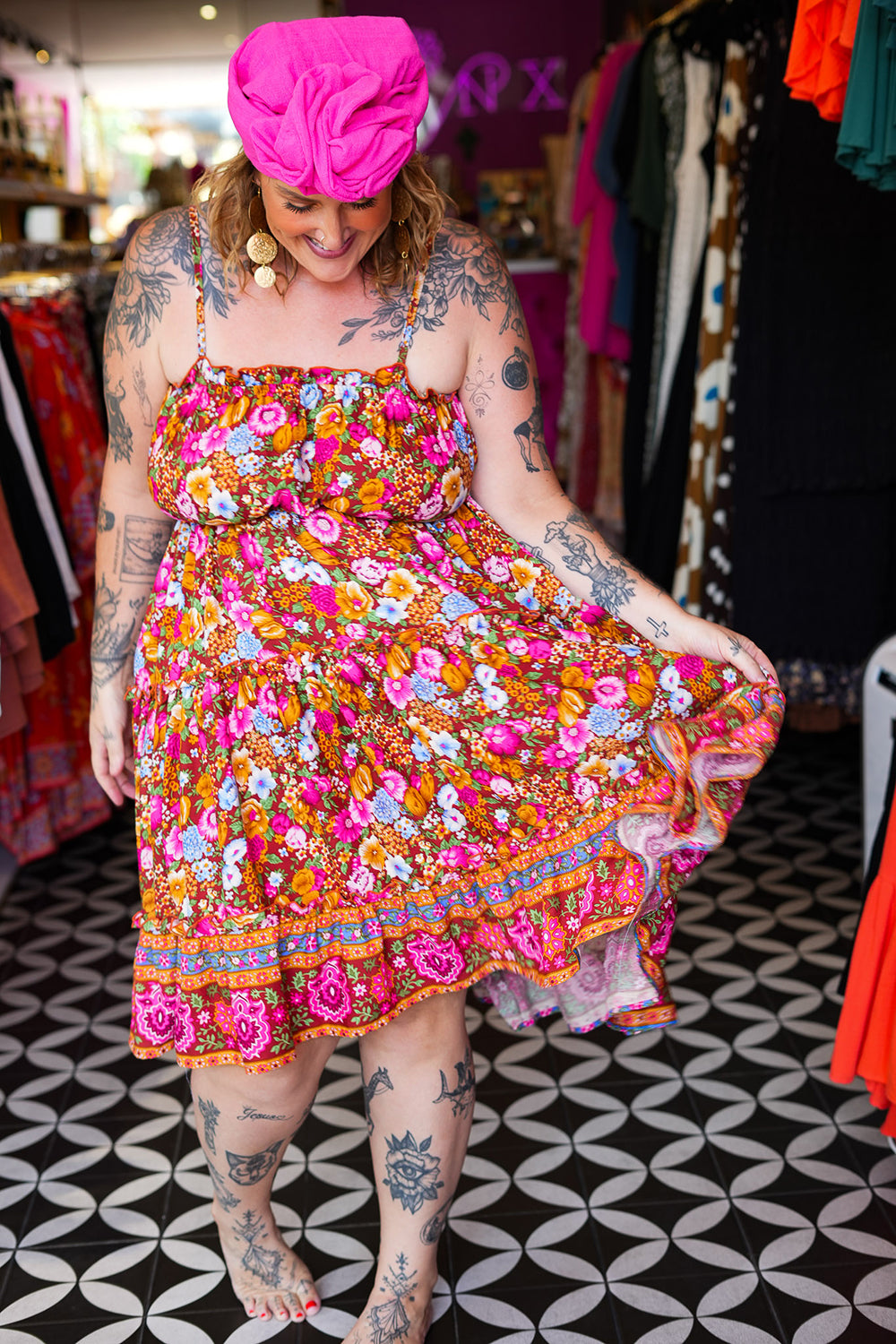 Amara Mini Dress in Flower Power Garden by Jinx the Label