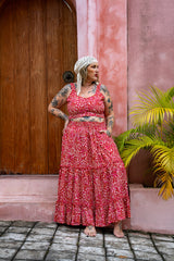 Amazonian Maxi Skirt - Pomegranate - Almost Famous by Jinx the Label