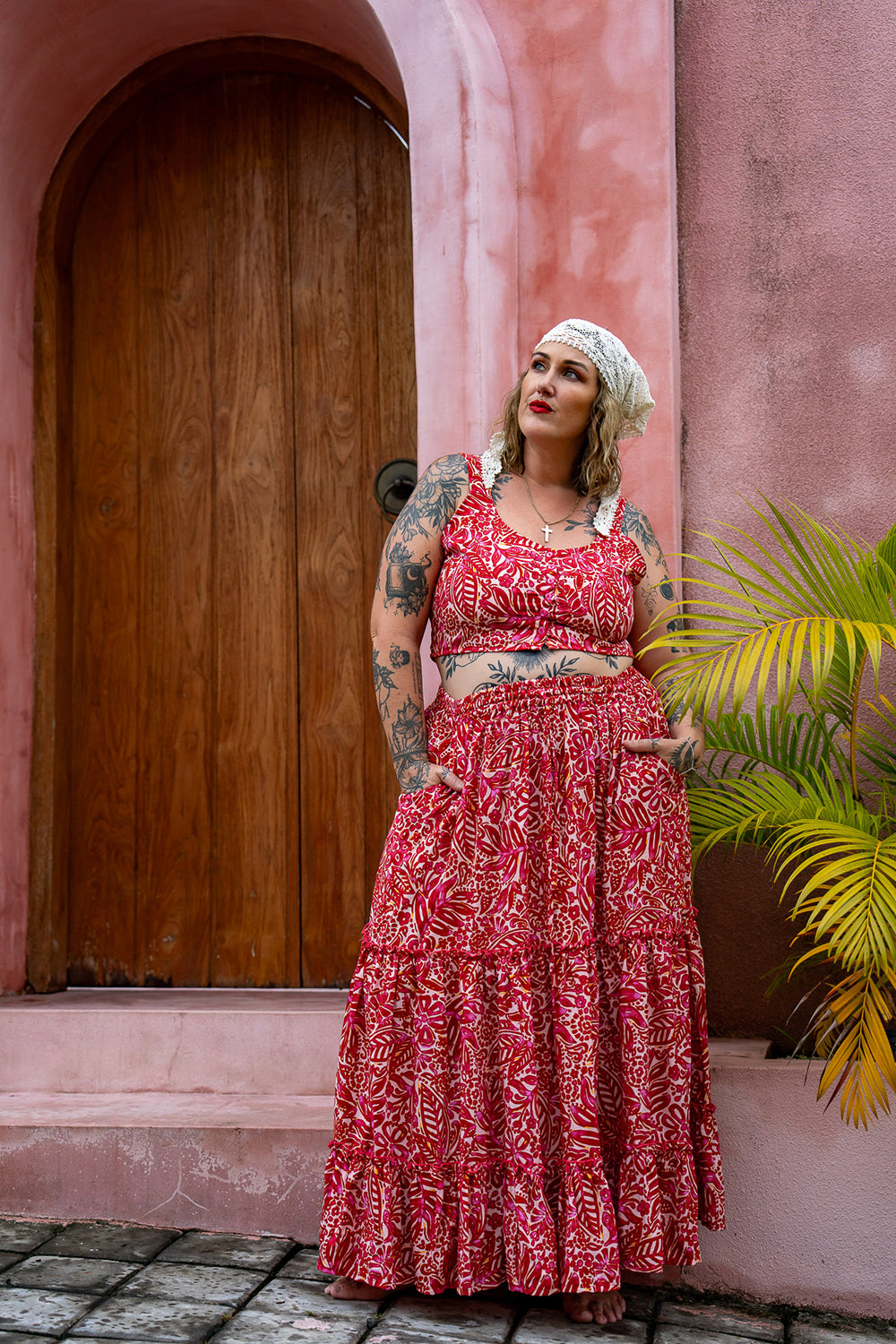 Amazonian Maxi Skirt - Pomegranate - Almost Famous by Jinx the Label