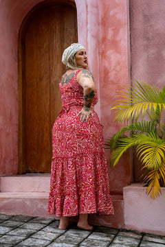 Amazonian Maxi Skirt - Pomegranate - Almost Famous by Jinx the Label