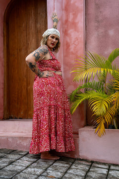 Amazonian Maxi Skirt - Pomegranate - Almost Famous by Jinx the Label