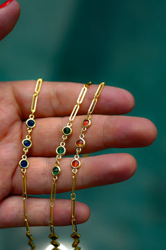 Amber Flame Anklet - Orange Zirconia by Jinx the Label
