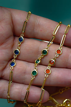 Amber Flame Anklet - Orange Zirconia by Jinx the Label