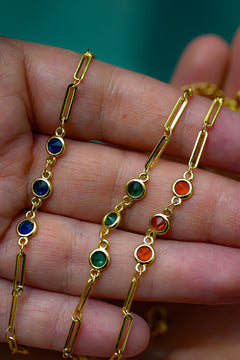 Amber Flame Anklet - Orange Zirconia by Jinx the Label