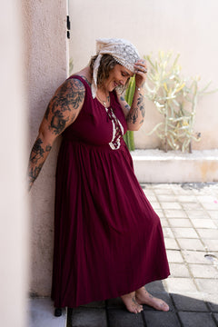 Anisa Long Dress - Mulberry - Almost Famous by Jinx the Label