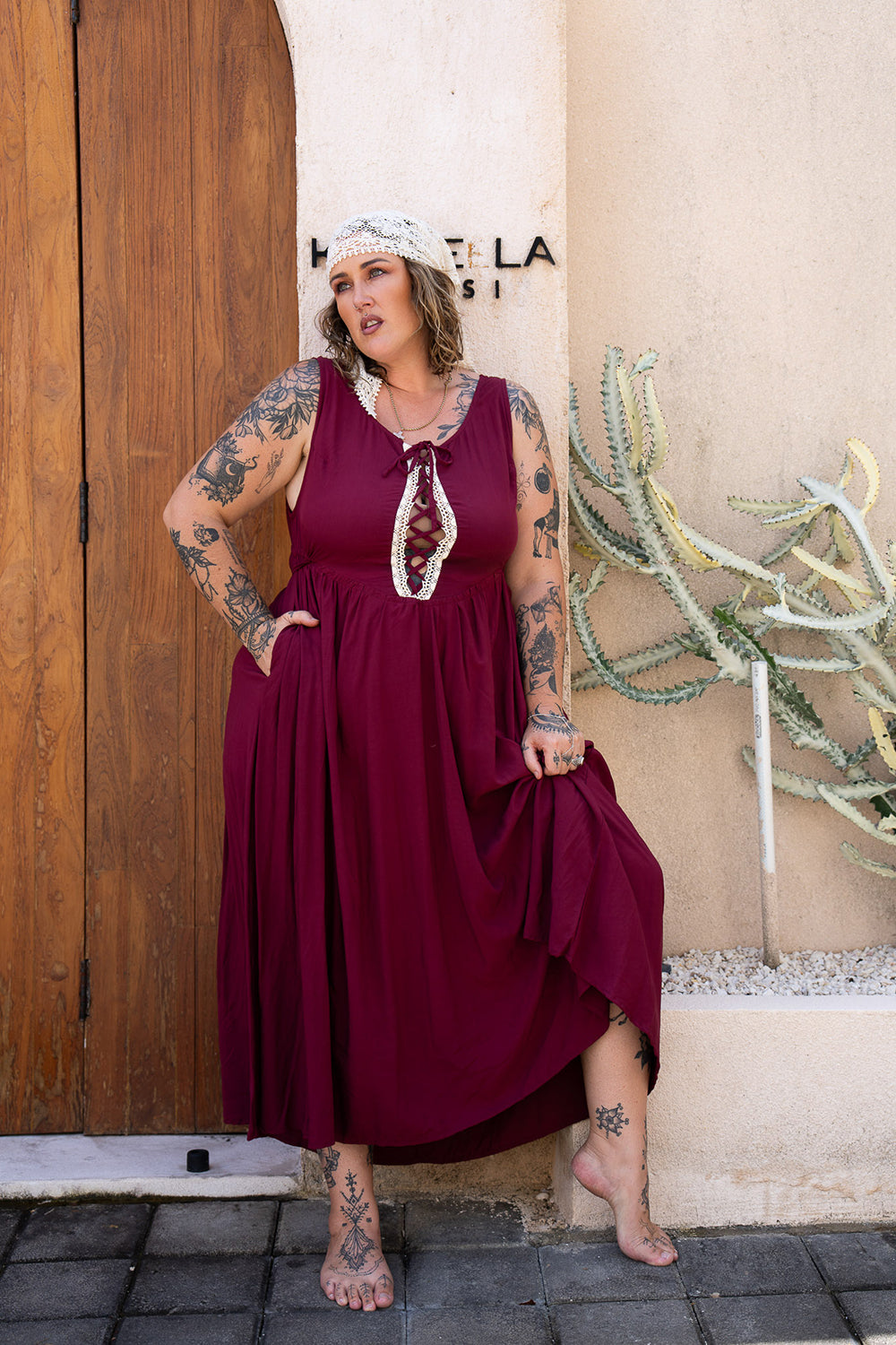 Anisa Long Dress - Mulberry - Almost Famous by Jinx the Label