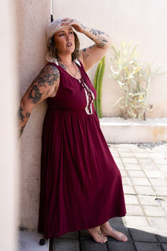 Anisa Long Dress - Mulberry - Almost Famous by Jinx the Label