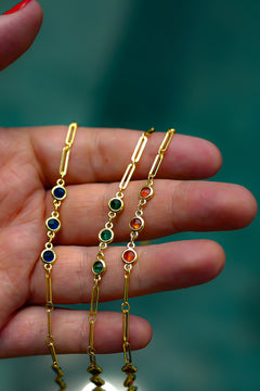 Emerald Whisper Anklet - Green Zirconia by Jinx the Label