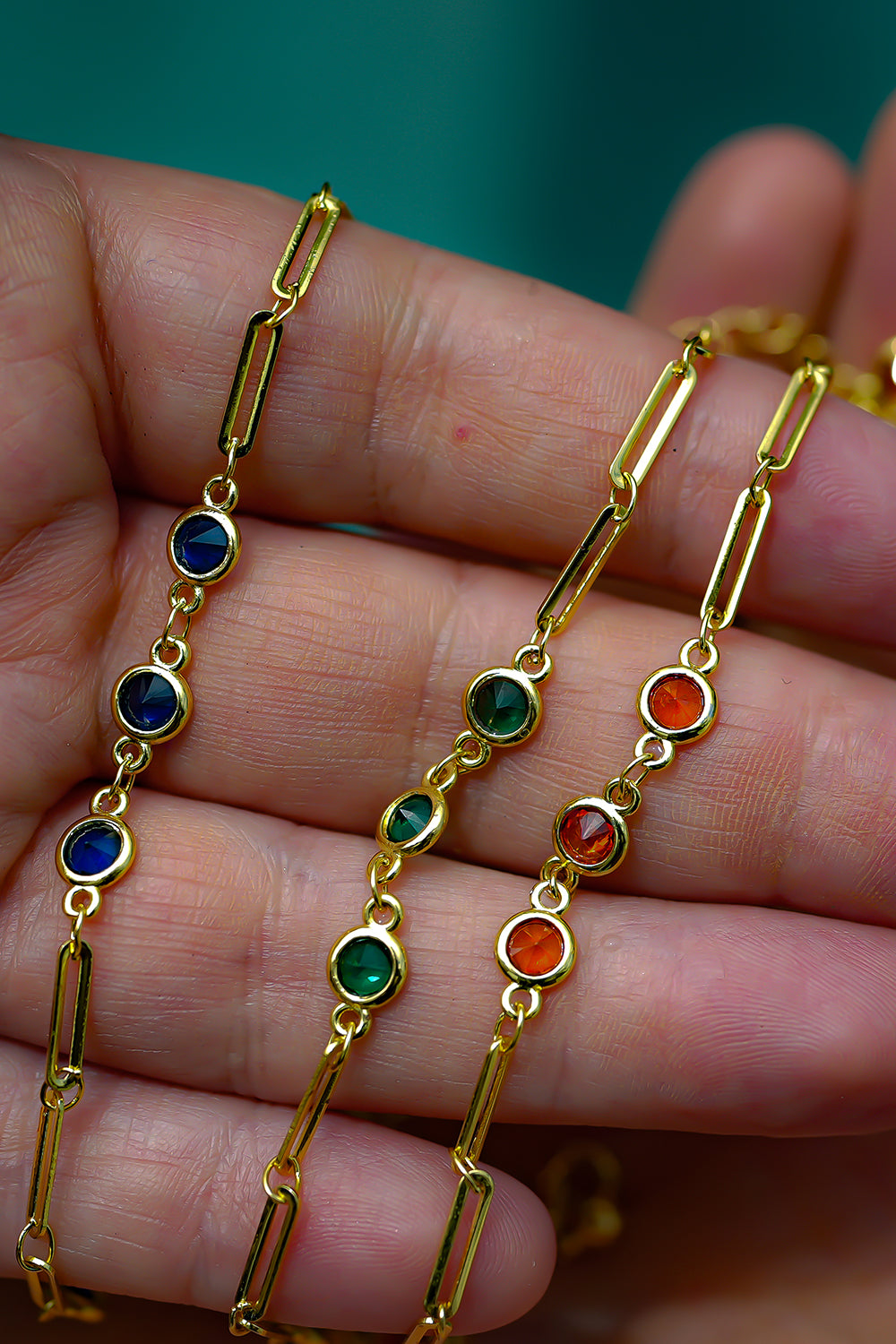 Azur Sparks Anklet - Blue Zirconia by Jinx the Label
