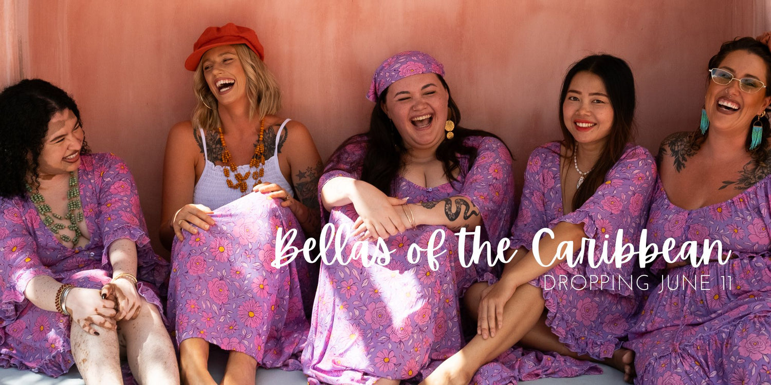Bellas of the Caribbean by Jinx the Label. Ethically made in Bali with size inclusive fits, romantic silhouettes and bohemian inspired pieces for every woman.