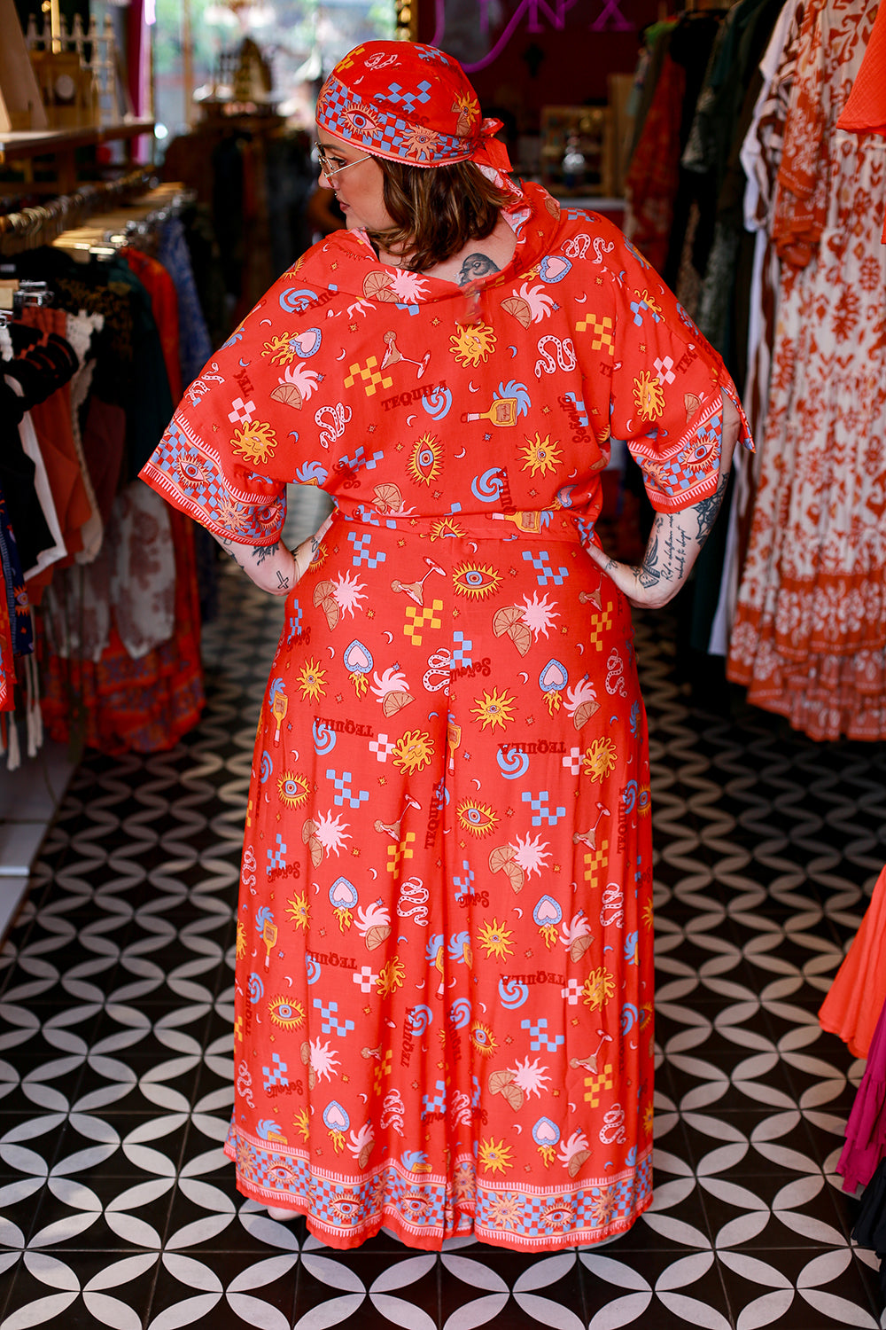 Bonita Head Wrap - Red Mexi by Jinx the Label