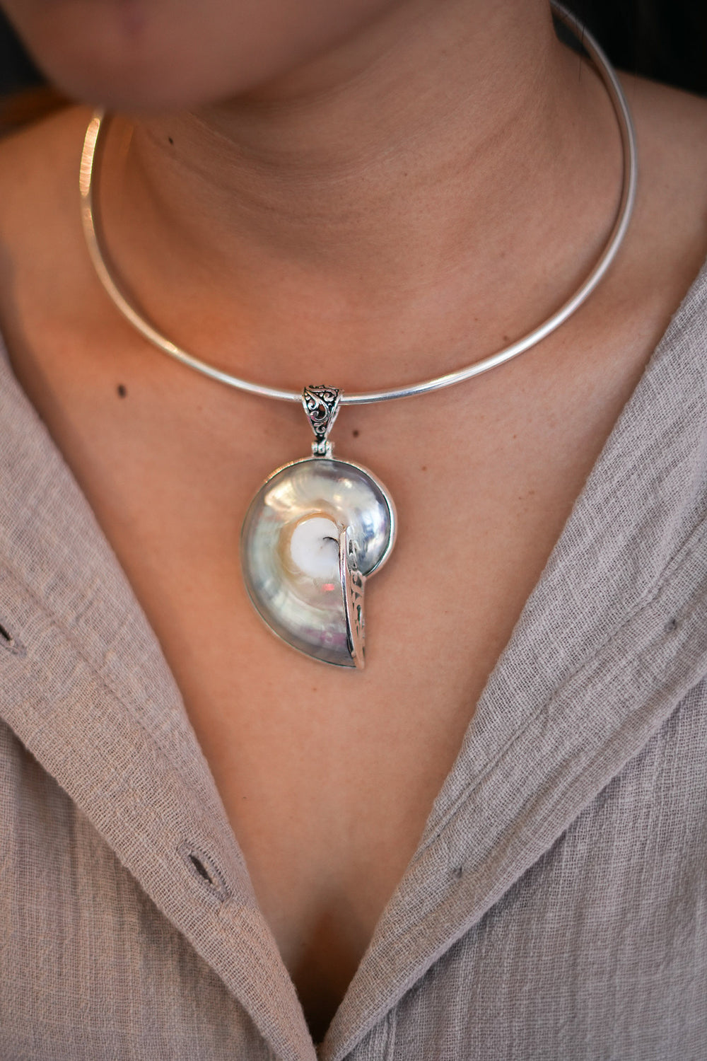 Celestial Nautilus Necklace - Sunspell by Jinx the Label