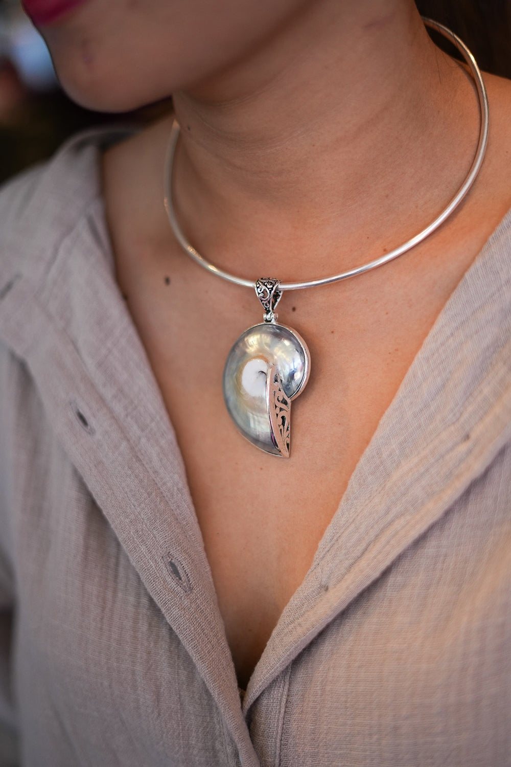Celestial Nautilus Necklace - Sunspell by Jinx the Label