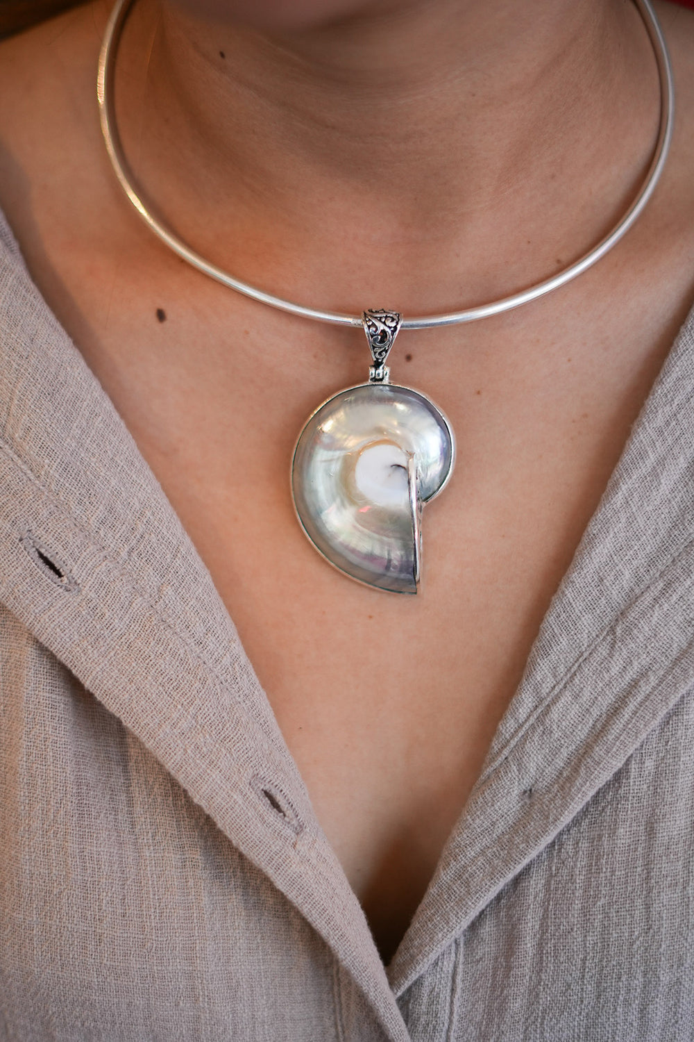 Celestial Nautilus Necklace - Sunspell by Jinx the Label