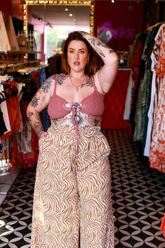 Chantelle Palazzo Pants - Natural Zebra by Jinx the Label