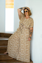 Chantelle Palazzo Pants in Natural Zebra by Jinx the Label