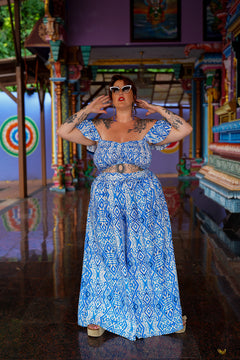Chantelle Palazzo Pants - Blue by Jinx the Label