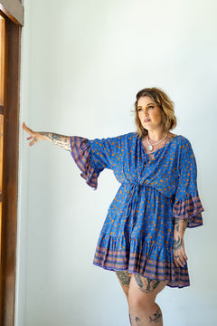 Daisy Lou Mini Dress in Blue Sunshine by By Jinx the Label