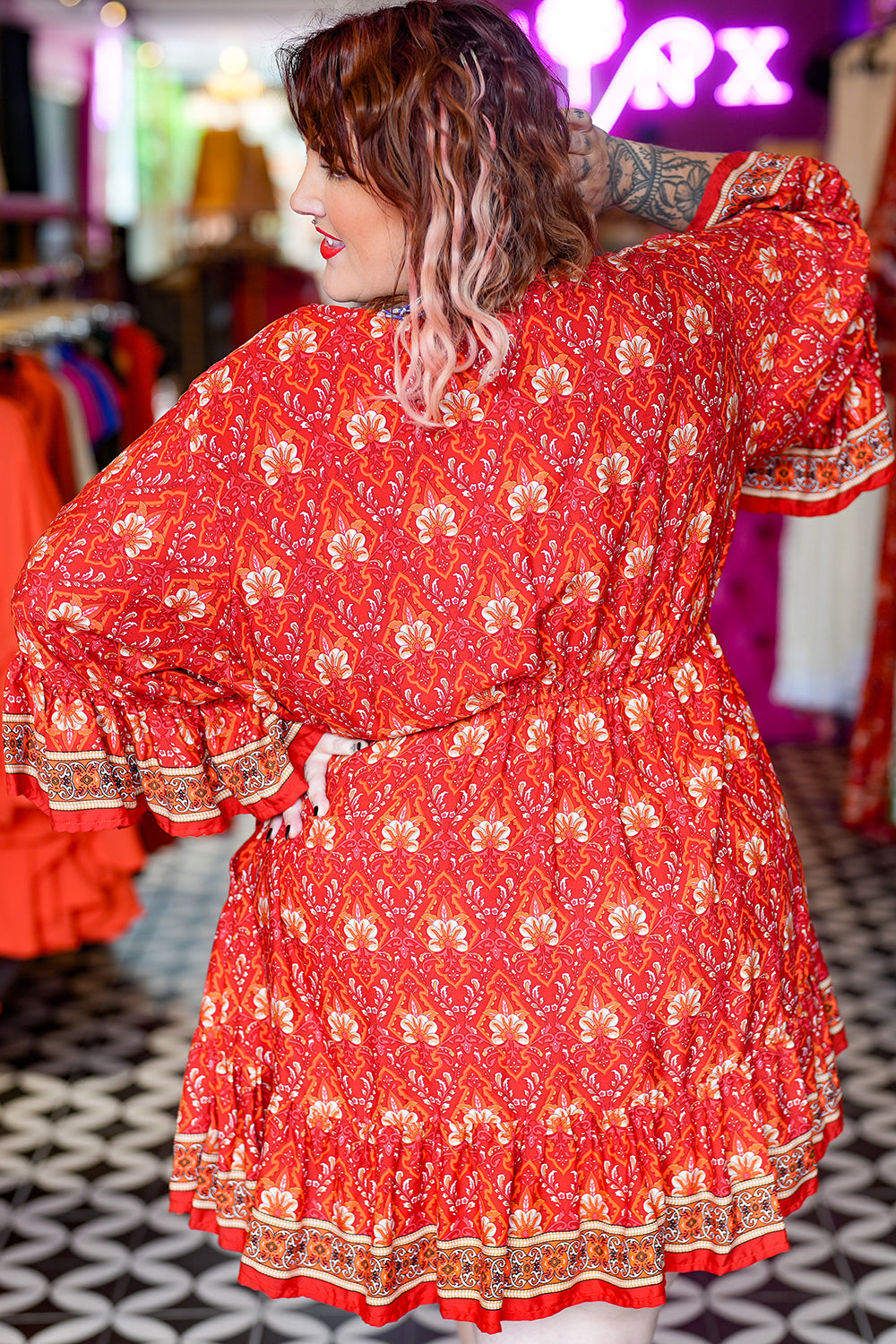 Daisy Lou Mini Dress - Candy Red by Jinx the Label