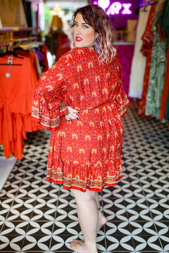 Daisy Lou Mini Dress - Candy Red by Jinx the Label