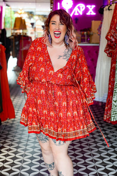 Daisy Lou Mini Dress - Candy Red by Jinx the Label
