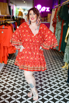 Daisy Lou Mini Dress - Candy Red by Jinx the Label