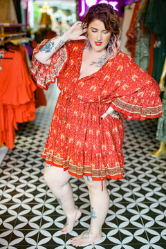 Daisy Lou Mini Dress - Candy Red by Jinx the Label