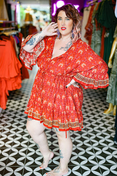 Daisy Lou Mini Dress - Candy Red by Jinx the Label
