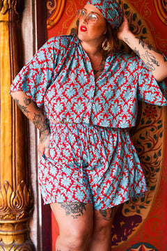 Darcy Crop Shirt - Contrast Blue by Jinx the Label