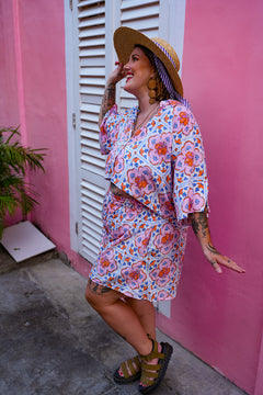 Darcy Crop Shirt - Sicily Flowers by Jinx the Label