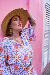 Darcy Crop Shirt - Sicily Flowers by Jinx the Label