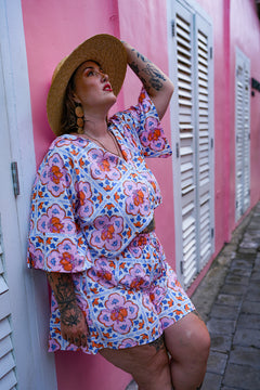 Darcy Crop Shirt - Sicily Flowers by Jinx the Label