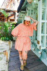 Darcy Crop Shirt - Tangerine Zebra by Jinx the Label
